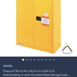 VEVOR Fireproof 18.1-in W × 65.2-in H x 42.9-in D Freestanding or wall-mounted Steel Garage Cabi...