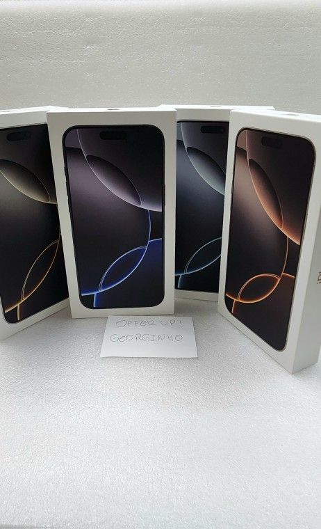 New Iphone 16 Pro Max 256GB Factory Unlocked. All Colors, Canadian Version!