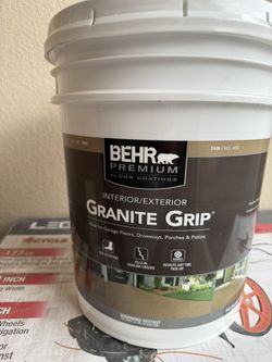 BEHR PREMIUM 5 Gal. Tan Granite Grip Decorative Flat Interior/Exterior Concrete Floor Coating