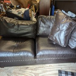 Faux Leather Couch