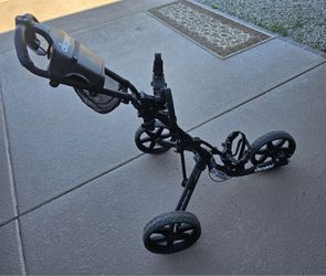 Clicgear 3 Wheel Fold Away Black Push Cart 