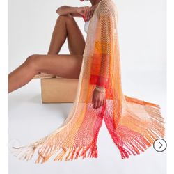 Johanna Stripe Poncho Cover Up Beach Cover Up by  Francesca's.