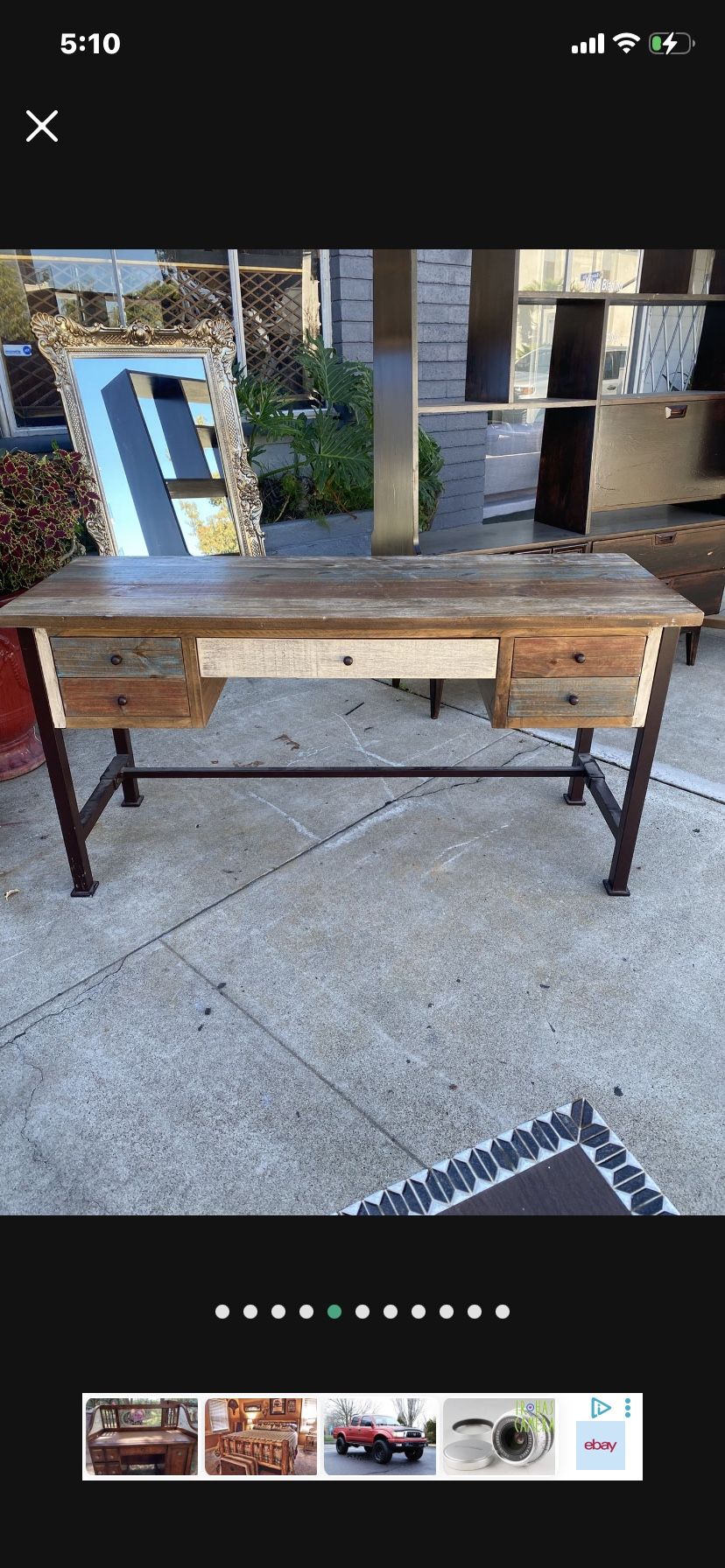 Antique Solid Wood Desk, 61 Wide 22 Deep 31 Tall