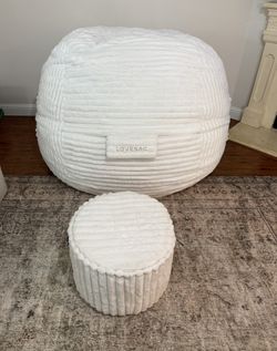 LoveSac SuperSac with Squattoman in Dove Channeled Phur