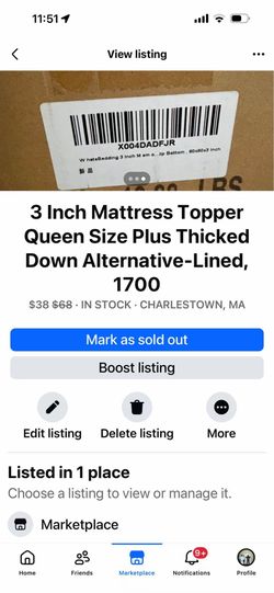 3 Inch Mattress Topper Queen Size Plus Thicked Down Alternative-Lined, 1700