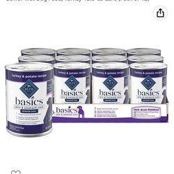 Blue Buffalo Basics Skin & Stomach Care, Grain Free Natural Senior Wet Dog Food, Turkey 12.5-oz Cans (Pack of 12)