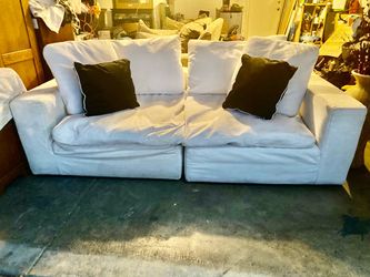 84” fluffy cloud loveseat couch