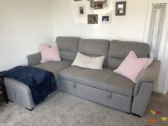 Jerome’s Omega Reversible Storage Pull Out Sleeper Sectional