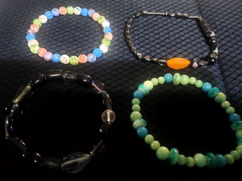 Beautiful Natural Stone and Crystal Beaded Braclets