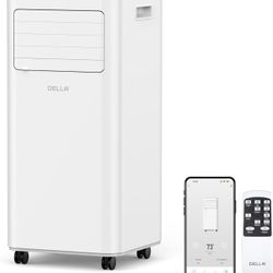 8,000 BTU Portable Air Conditioner Cools Up To 350 Sq. Ft, Work with Alexa and WiFi, Geo Fencing, Dehumidifier & Fan Portable AC Unit with Remote Cont