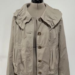 Ann Taylor Loft Tan Jacket With Wild Collar