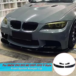 V-Style Front Bumper Lip, Body Kit for BMW E90, E92, M3 2007-2013, 4 Pcs