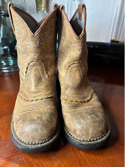 ARIAT Boots Women’s 7.5 B Fatbaby Western Cowboy Saddle Brown Leather 10000850