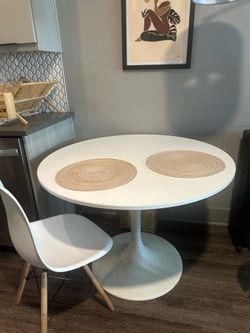 White dining table