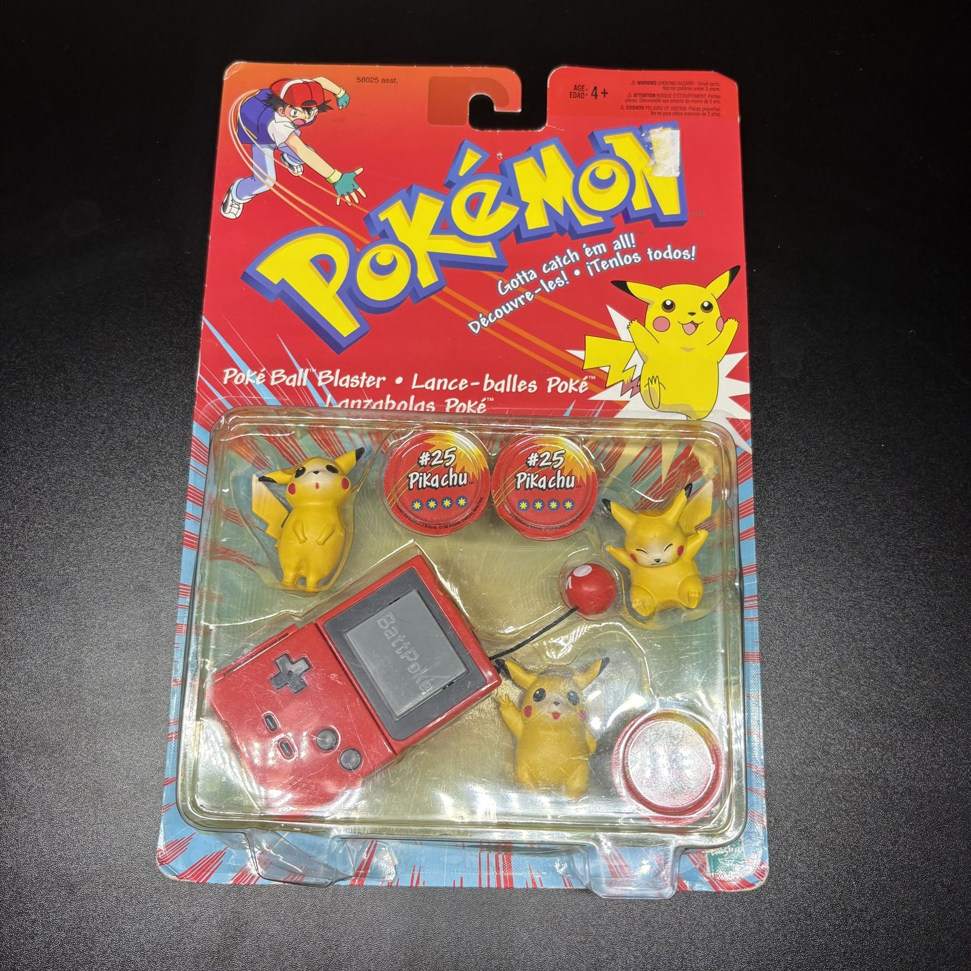 Pokemon Nintendo Pikachu Poke Ball Toy Blaster With Battle Discs 1998 Hasbro NIB