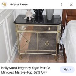 Mirrored Nightstand. 