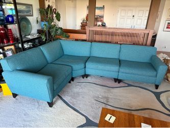 Gorgeous turquoise mid-century sectional couch
