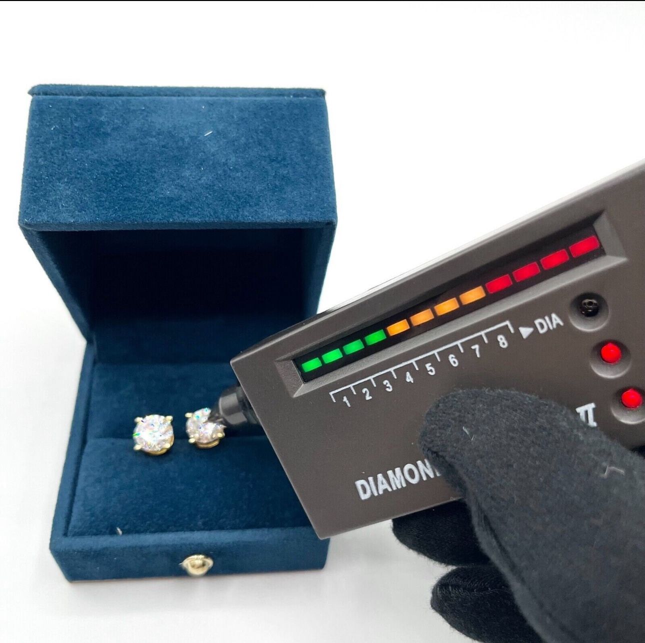 Gold Plated Moissanite Stud Earring 