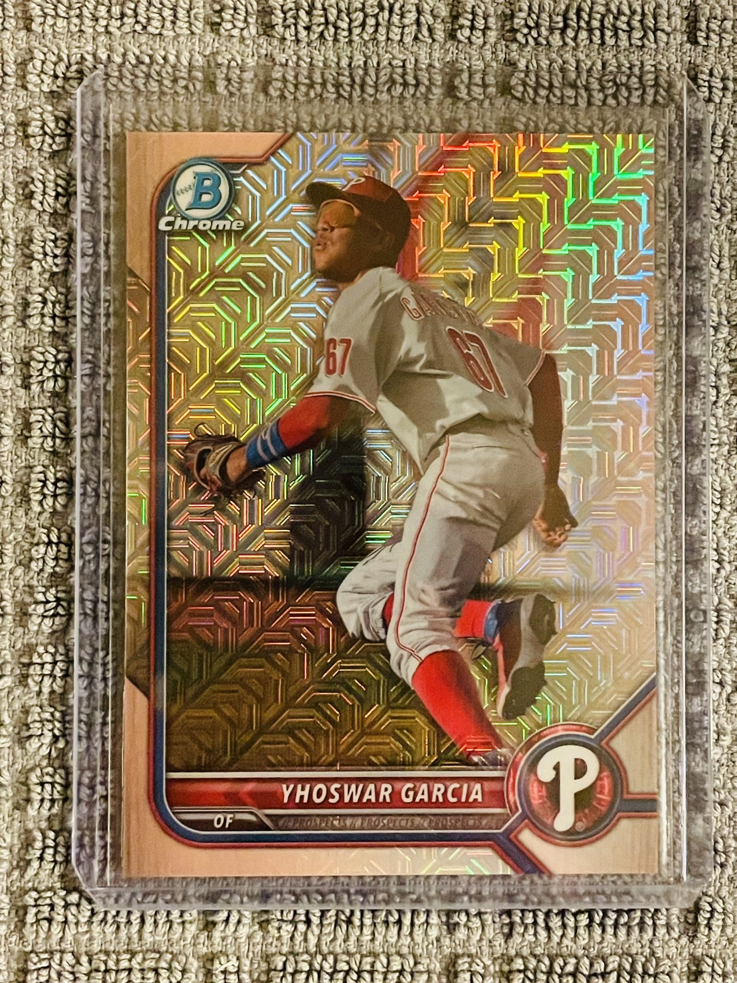 Yhoswar Garcia 2022 Bowman Chrome Prospects Rose Gold Mojo SuperFractor 1/1!