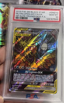 Moltres Zapados Articuno Gx Stained Glass Psa 10