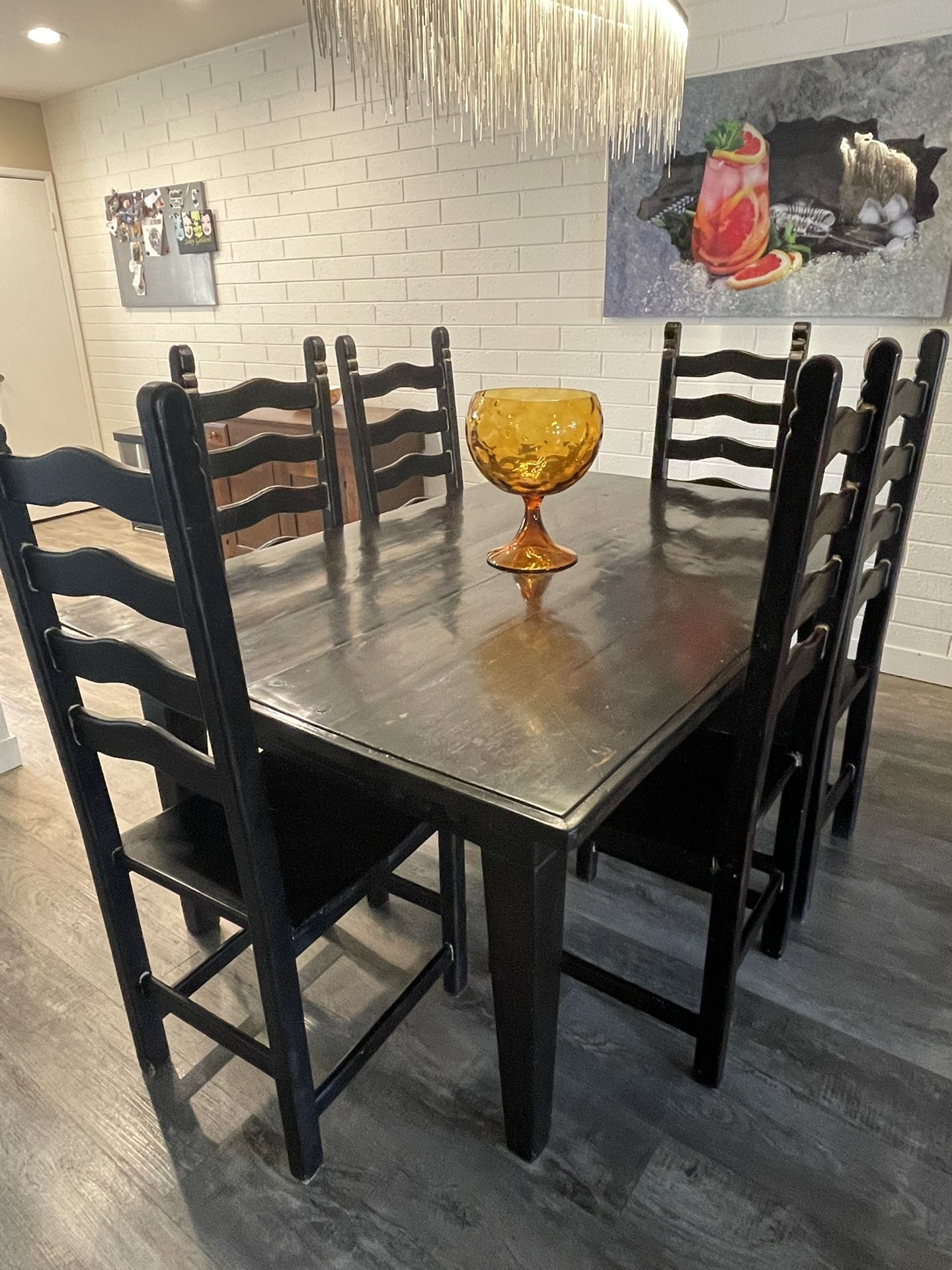 Solid Wood Table and 6 Chairs