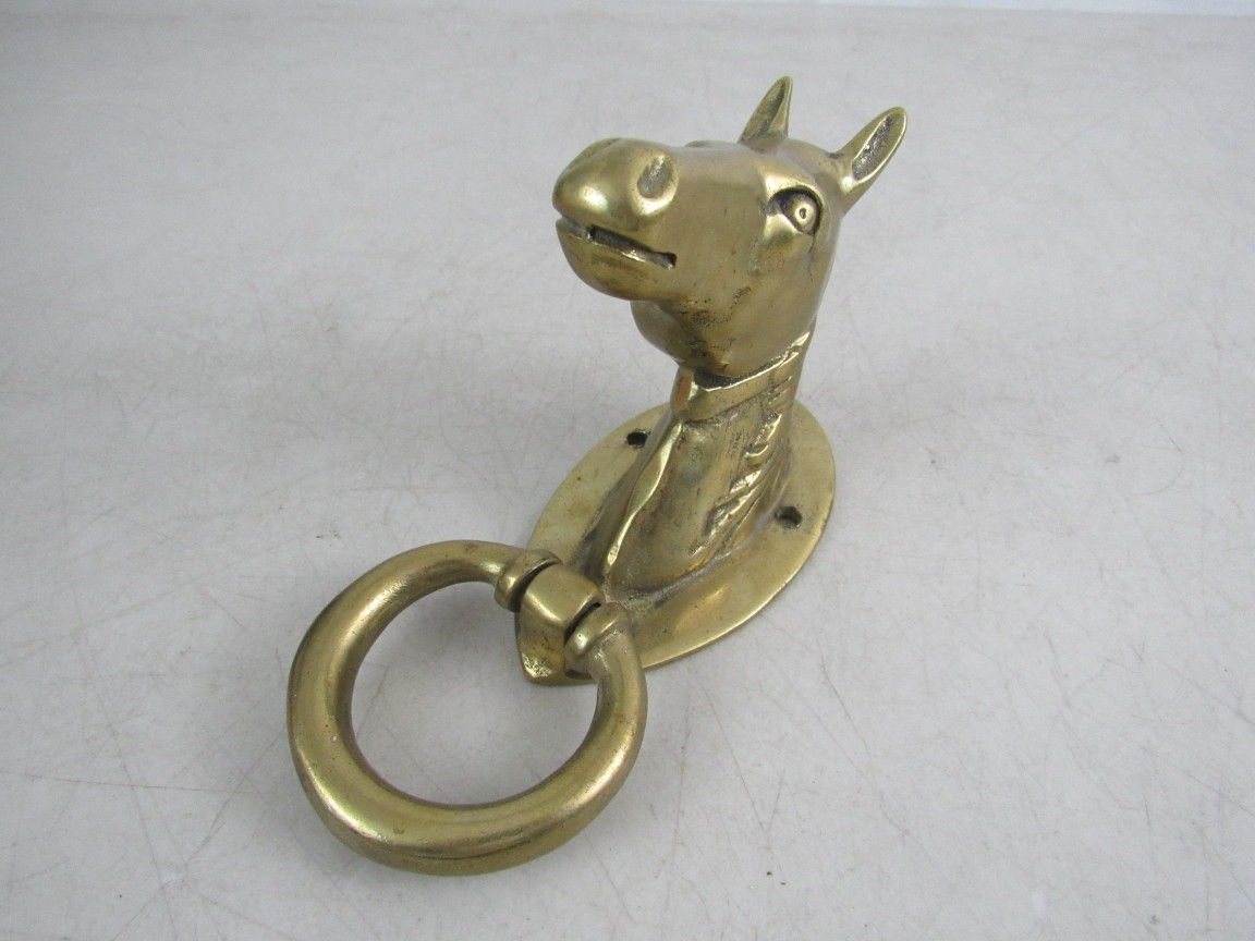 Horse Head Solid Brass MCM Heavy Door Knocker