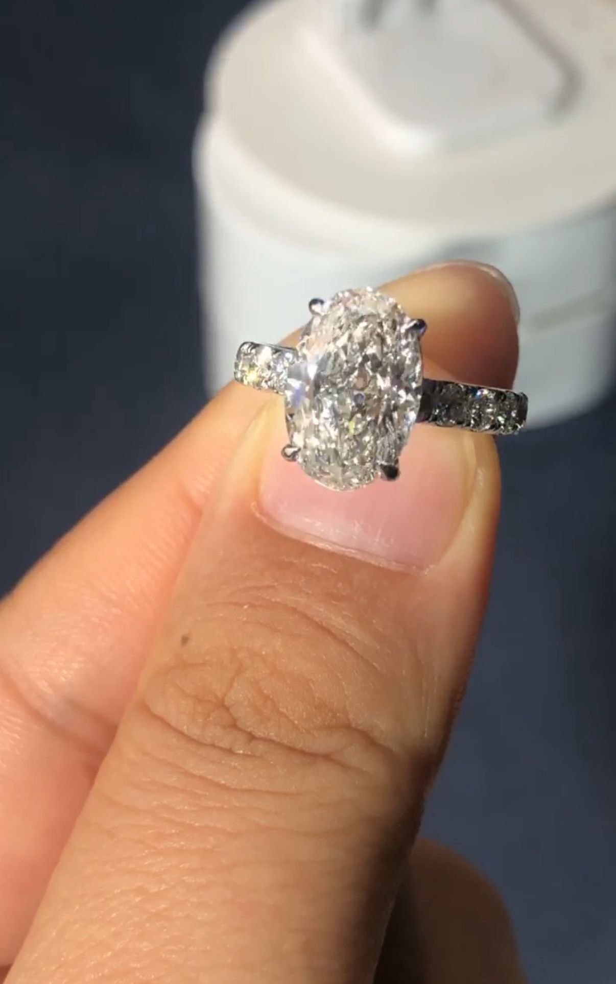 Oval Lab Diamond Engagement Ring