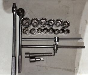 Wright Tools 3/4” 20-Piece Socket Set, Ratchet, Breaker bar and T-Handles