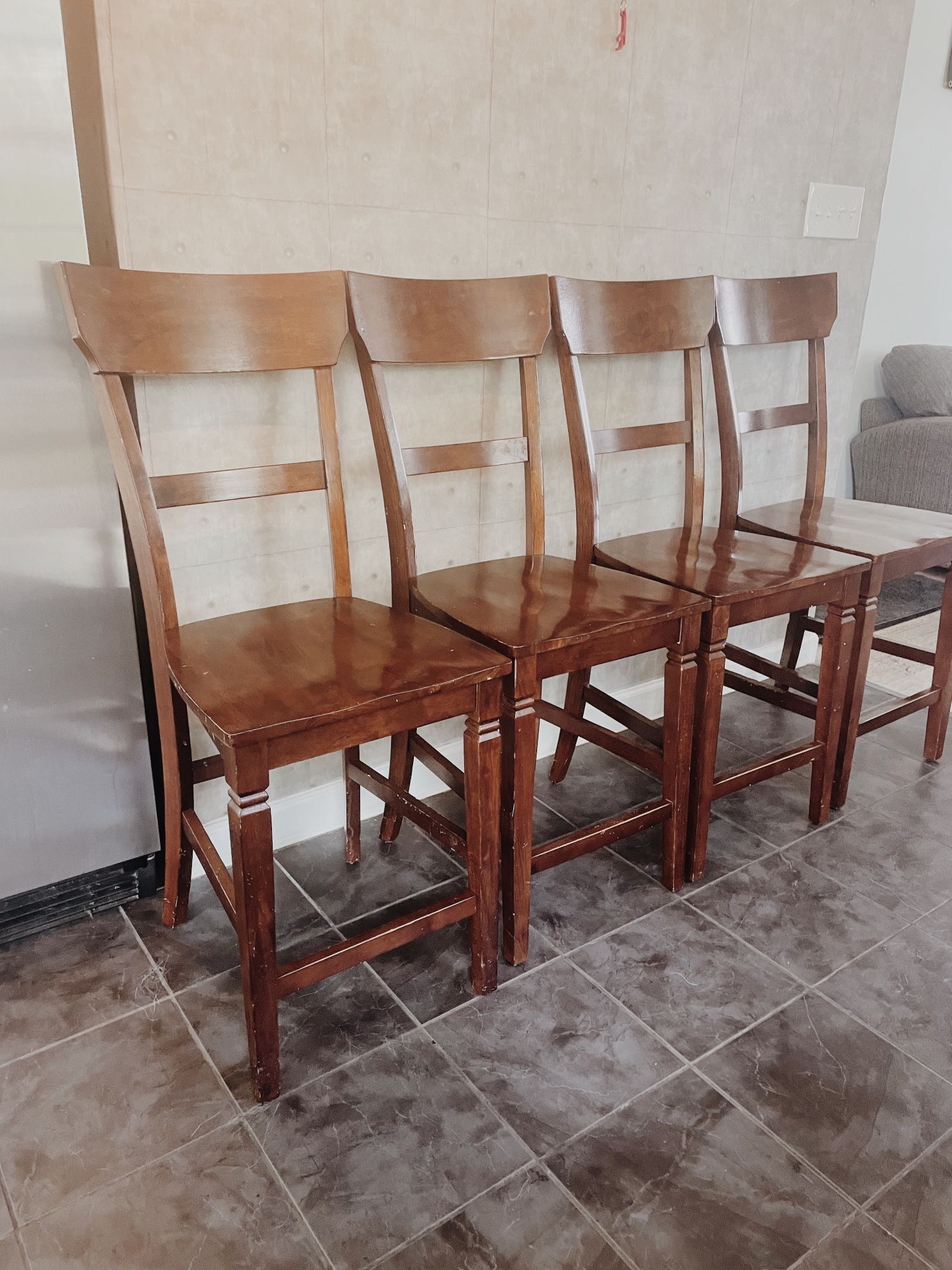 FREE DELIVERY! Set Of 4 Higher Top Wooden Chairs