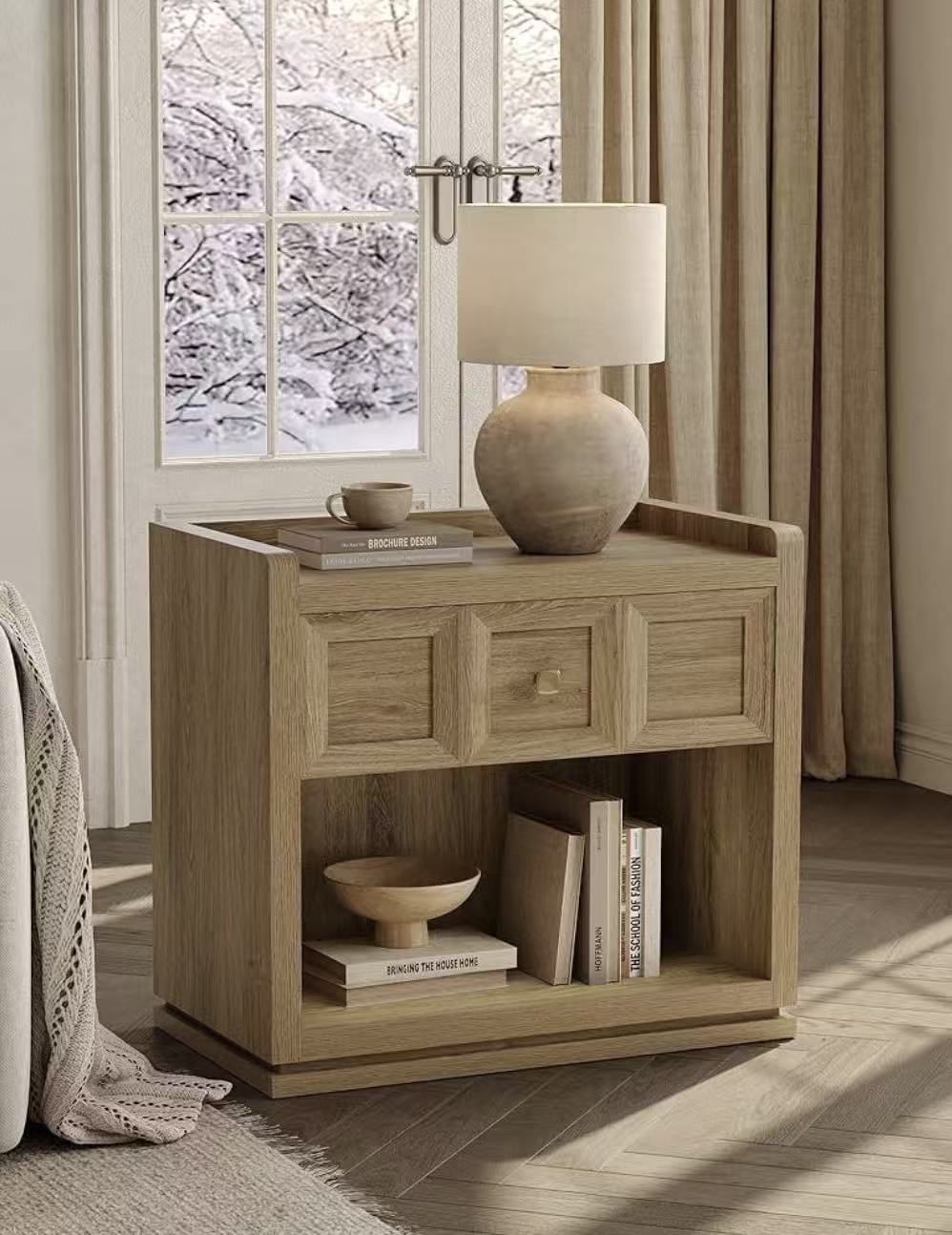 Night Stand Set 2, 26" Wide Nightstands with Drawer $150