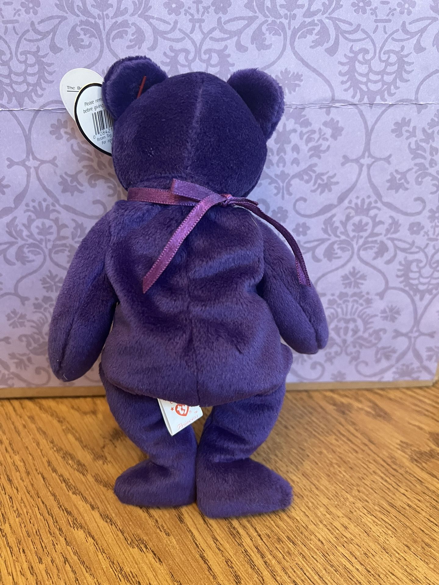 Vtg Ty Beanie Baby PRINCESS Diana Bear 1997 1st Edition PVC