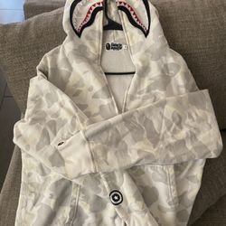 A Bathing Ape White Glow In The Dark Shark Hoodie for Sale in