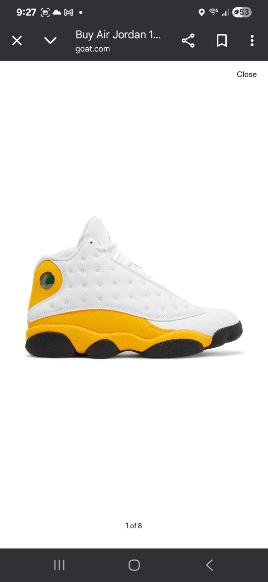 Air Jordan Retro 13 Del Sol...size 8 Man 100% Authentic