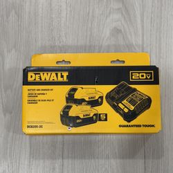 DeWalt 20V MAX 2X Battery 5AH + Rapid  Charger Kit 4AH DCB205-2C