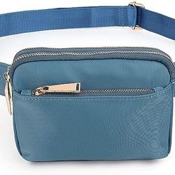 Belt Bag for Adults Fashion Design Chest Waist Pack Hip Bumbags (Blue)