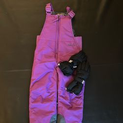4T ARCTIX snow Bib And size 4-6 ThxToms Snow Gloves