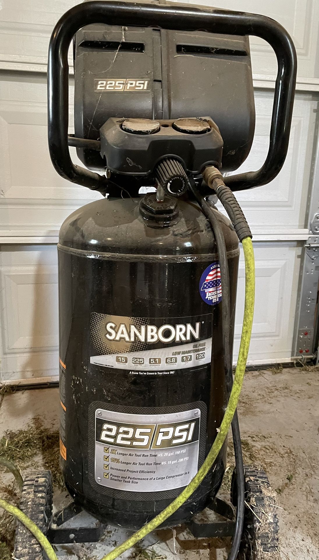 Sanborn 15 gal air compressor