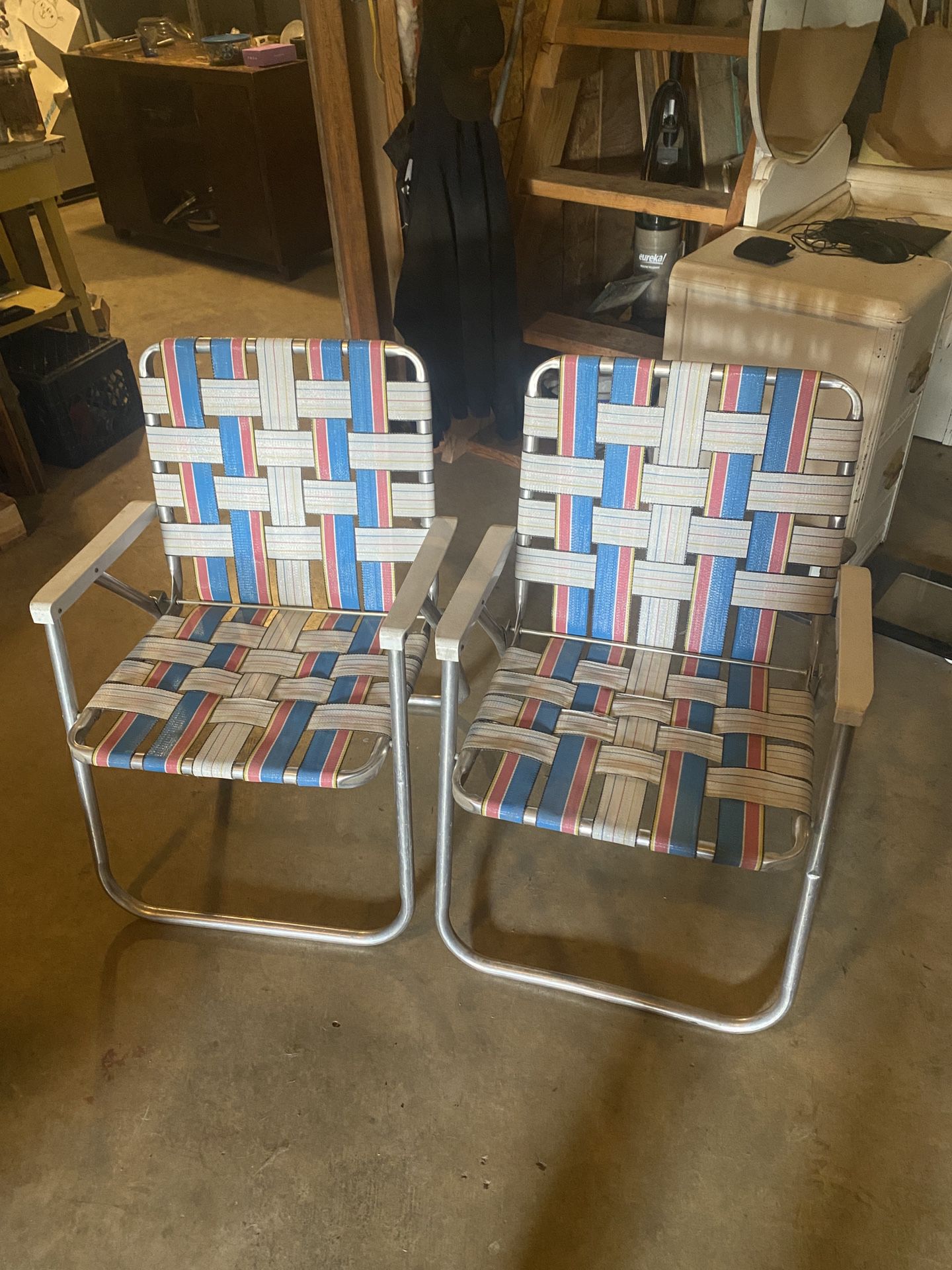 Vintage Folding Beach Chairs Some Minor Wear