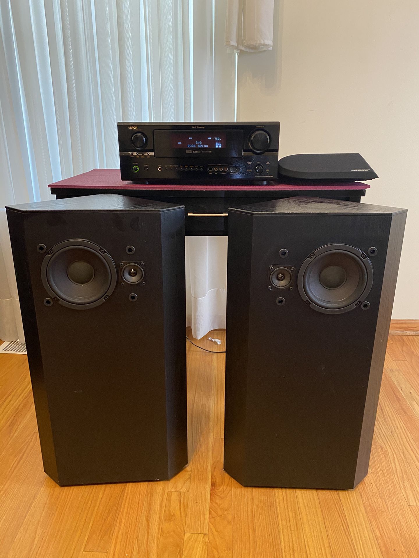 Denon receiver with Bose stereo floor/tower speakers