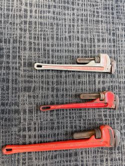 24” 18” steel pipe wrench and 18 aluminum pipe wrench all are rigid brand
