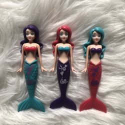 3 colorful mermaid doll toys for children