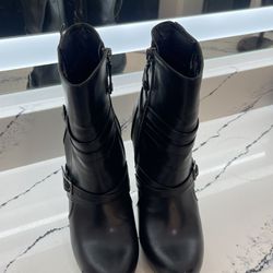 Black Ankle High Heel Boots