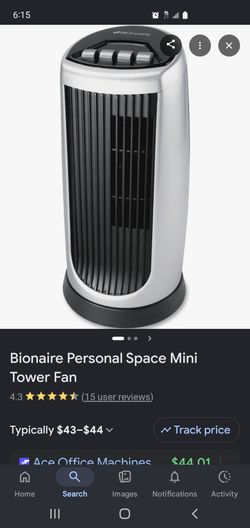 bionaire personal space tower mini fan