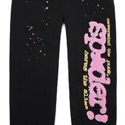 Sp5der P*nk V2 Sweatpants - Large/Black