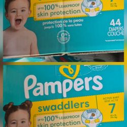 2 Boxes Of Pampers Size 7 Diaper