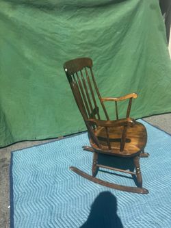 Vintage Wood Spindle Back Rocking Chair