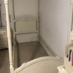 Twin Bedroom Set (bed frame, 6drawer tall dresser, 6drawer dresser w/mirror, and desk w/bookshelf)