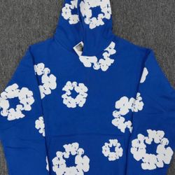 DENIM TEAR ROYAL BLUE HOODIE