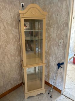 Pair of French Provincial Lighted Curio Cabinets – $100 Each