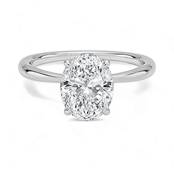 1.00 Carat White Gold Solitaire Engagement Ring with IGI Certified Oval Cut Lab Grown Diamond.